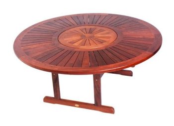 KWILA ROUND TABLE WITH LAZY SUSAN - Daydream Leisure Furniture