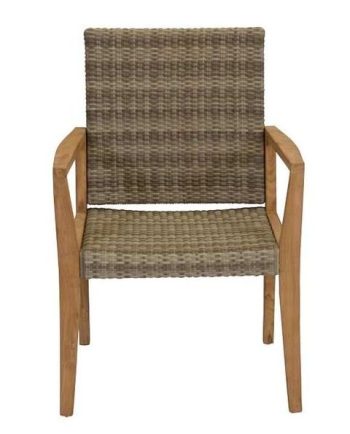 Teak Calibri Outdoor Dining Chair – Wicker Seat | Daydream Leisure Furniture