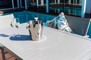 SLAT BAR TABLES POST LEG | Daydream Leisure Furniture