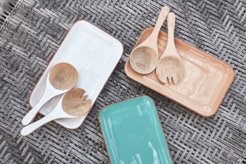 ACACIA WOOD AND ENAMEL 'SAVANNAH' PLATTER | Daydream Leisure Furniture
