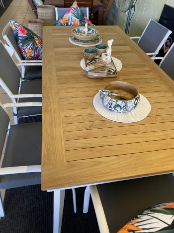 Teak Tapered Aluminium Dining Tables (4 Sizes) | Daydream Leisure Furniture