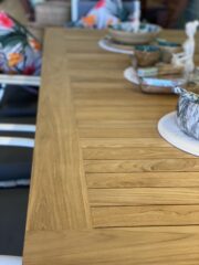 'TAPERED' DINING TABLES TEAK TOP ALUMINIUM FRAME | Daydream Leisure Furniture