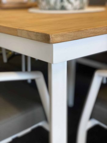 Teak Tapered Aluminium Dining Tables (4 Sizes) | Daydream Leisure Furniture