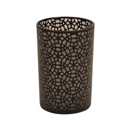 GLASS CANDLE VOTIVE 'TROY' BLACK - 2 Sizes | Daydream Leisure Furniture