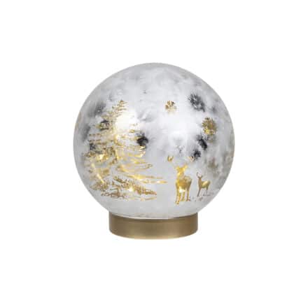XMAS 'LED GLASS SPHERE LIGHT' CHAMPAGNE DEER | Daydream Leisure Furniture