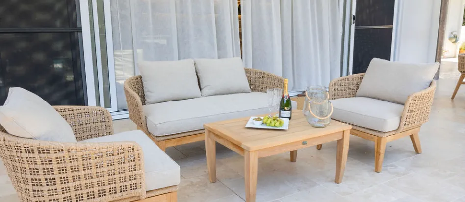 Check out our Sense Teak Outdoor Sofa Set Winter Outdoor Furniture That Lasts All Season Long | Daydream Leisure Furniture
