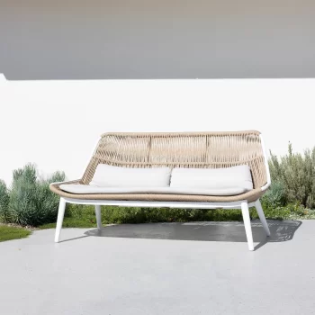 Arona 4 Piece Outdoor Sofa Setting with 1 Large Cobblestone Coffee Table | Daydream Leisure Furniture