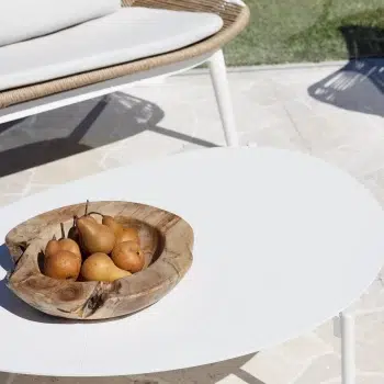 Arona 4 Piece Outdoor Sofa Setting with 1 Large Cobblestone Coffee Table | Daydream Leisure Furniture