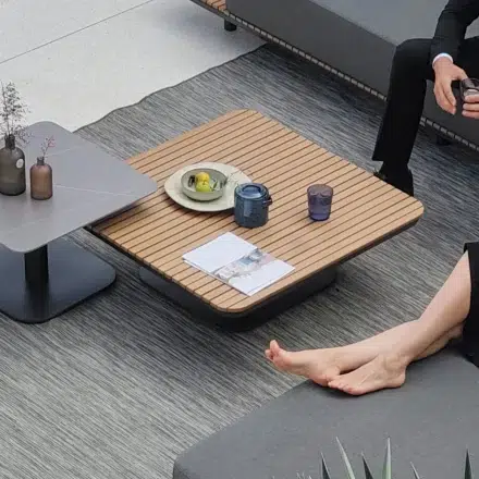 New Wave Outdoor Coffee Table Large with Faux Wood top