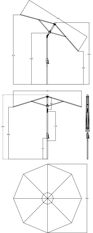 DAYLIGHT UMBRELLA 2.7m OCTAGONAL | Daydream Leisure Furniture