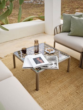 Nardi Komodo Glass Outdoor Coffee Table 46x46cm | Daydream Leisure Furniture