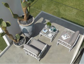 Nardi Komodo Glass Outdoor Coffee Table 46x46cm | Daydream Leisure Furniture
