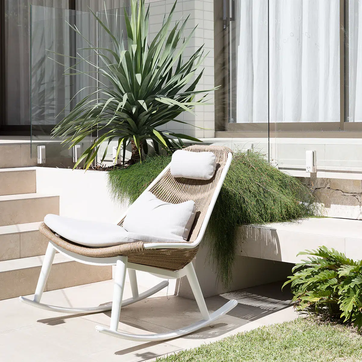 Arona Outdoor Rocker Chair natural white