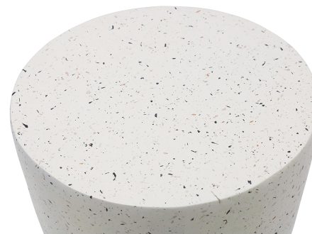 MGO DECORATIVE MONTANA SIDE TABLE/STOOL - WHITE FLECK | Daydream Leisure Furniture