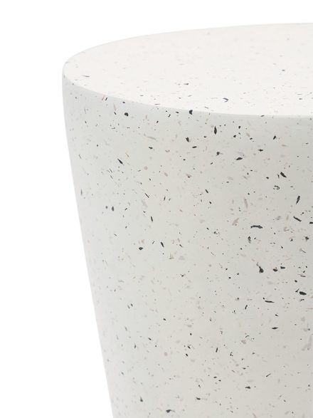 MGO DECORATIVE MONTANA SIDE TABLE/STOOL - WHITE FLECK | Daydream Leisure Furniture