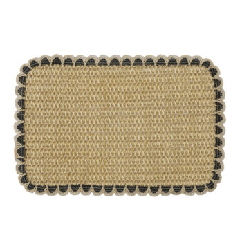 ita crochet placemat 45x30cm nat/black decorative table linen displayed for dining styling.