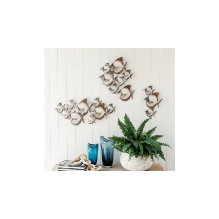 WALL DECOR - CAPIZ ABACA - LONG SCHOOL OF ANGEL FISH | Daydream Leisure Furniture