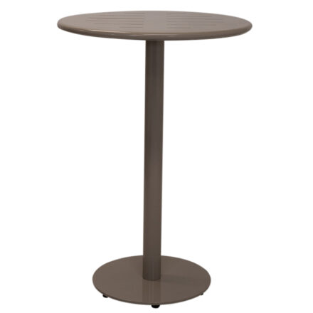 Milan Outdoor Bar Table 70 cm with powder-coated aluminium slatted top and electroplated steel pedestal base
