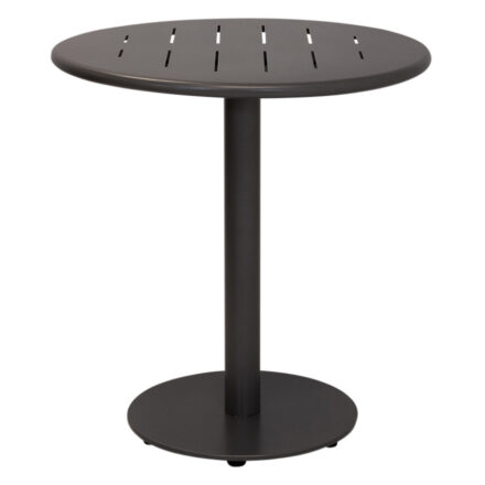 Milan Outdoor Table 70cm in powder-coated aluminium with soft slatted top and electroplated steel base