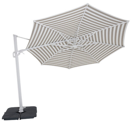 Solstice 350cm Octagonal Cantilever Umbrella White Frame