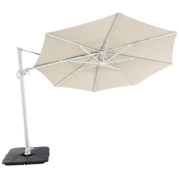 Solstice 350cm Octagonal Cantilever Umbrella White Frame | Daydream Leisure Furniture