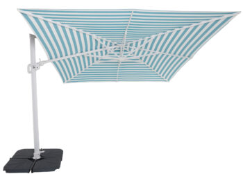 Solstice 300cm Square Cantilever Umbrella White Frame available in 8 canopy colours
