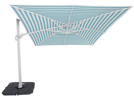 Solstice 300cm Square Cantilever Umbrella White Frame available in 8 canopy colours