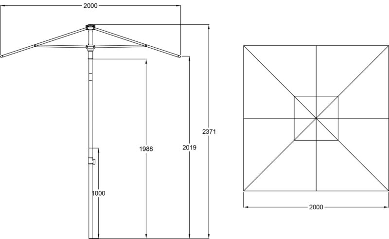 Patio 200cm Square Push Up Umbrella | Daydream Leisure Furniture Patio 200cm Square Push Up Umbrella | Daydream Leisure Furniture