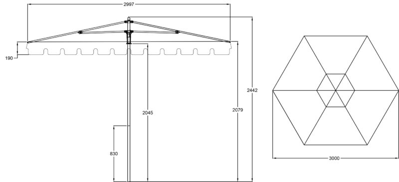 Villa with Valance 300cm Octagonal | Daydream Leisure Furniture