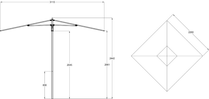 Villa 220cm Square | Daydream Leisure Furniture
