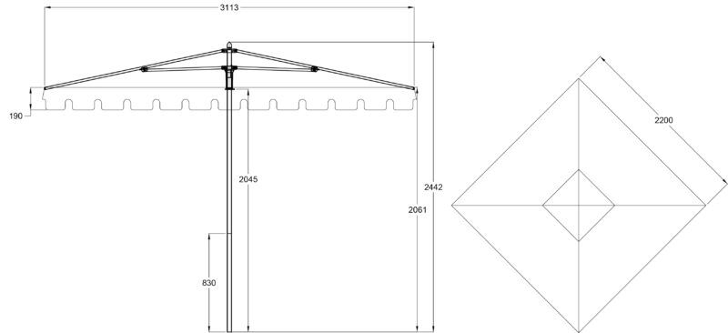 Villa with Valance 220cm Square | Daydream Leisure Furniture Villa with Valance 220cm Square | Daydream Leisure Furniture