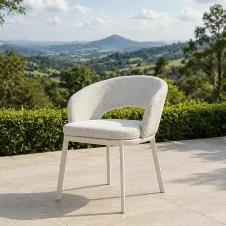 Oliver Outdoor Dining Chair blends timeless elegance with high performance outdoor durability