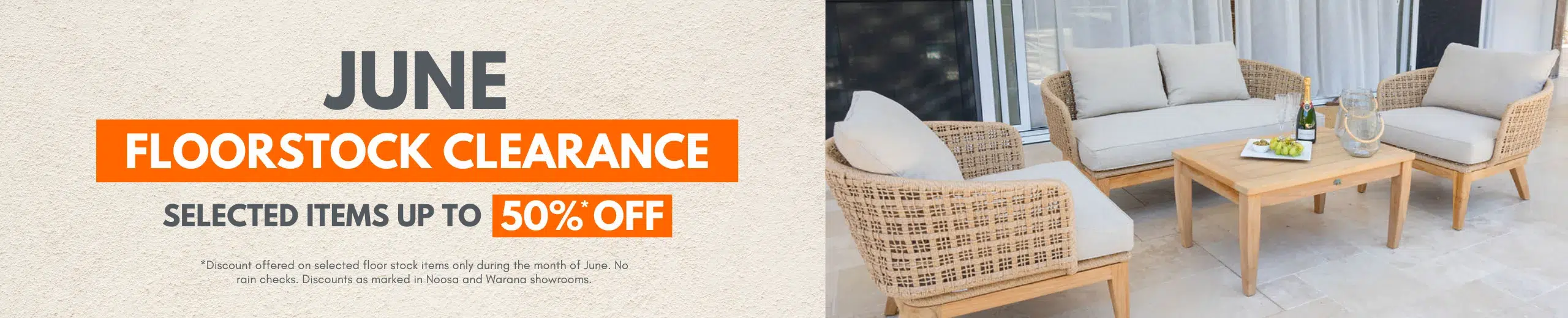 June Floorstock Clearance Sale Banner