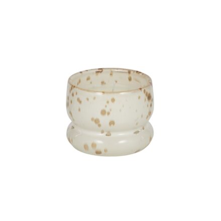 Romini Ceramic Candle Jar Lemongrass scented candle in a cream ceramic vessel with gold speckled detailing for elegant home décor and gifting.