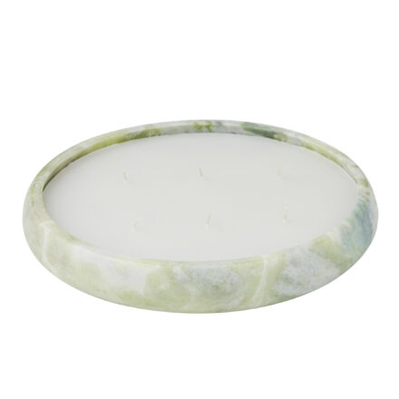 Sarang Marble Candle Bowl Sage multi-wick scented candle in a decorative sage marble-effect vessel for luxury home décor and entertaining.