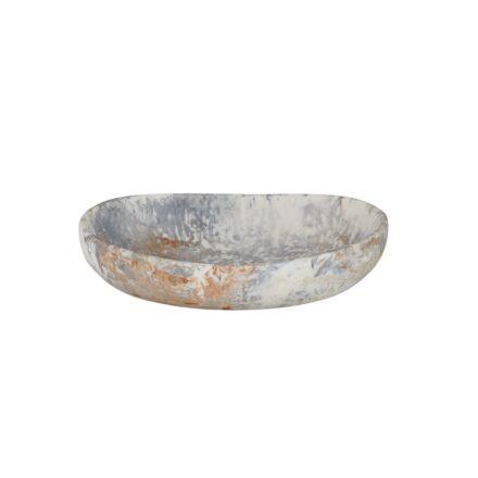 resin hadley bowl - steel statement piece decor displayed for interior styling.