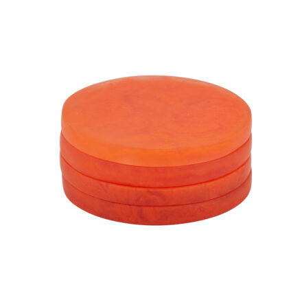 resin kip coasters set 4 - tomato statement piece decor displayed for interior styling.