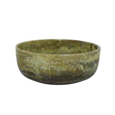 resin kip salad bowl - olive statement piece decor displayed for interior styling.