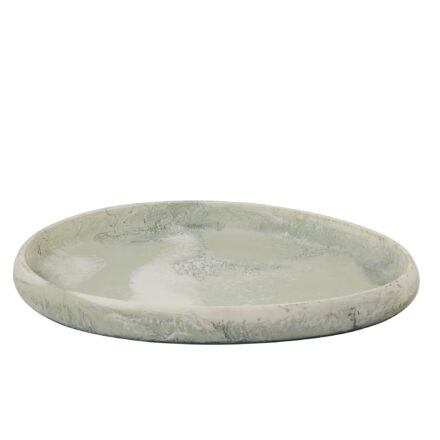 resin wesley tray - sage statement piece decor displayed for interior styling.