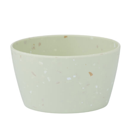Melamine Drift Bowl – Terrazzo Sage durable melamine serving bowl with a contemporary terrazzo sage finish for indoor and outdoor entertaining.