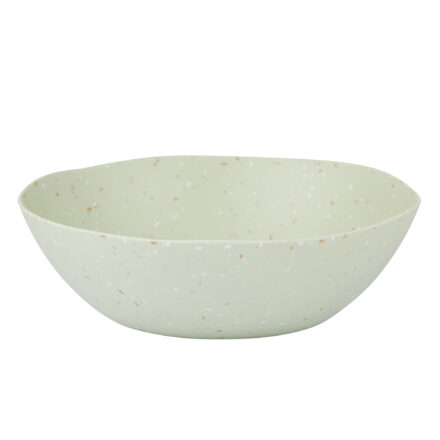 Melamine Salad Bowl – Terrazzo Sage durable melamine serving bowl with a contemporary terrazzo sage finish for indoor and outdoor entertaining.