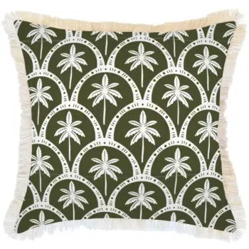 Outdoor Cushion Corfu Eucalyptus available in various sizes and with or without coastal fringe