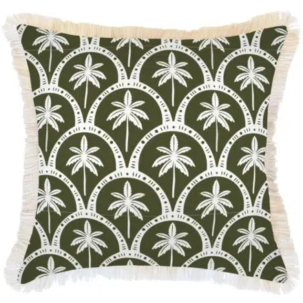 Outdoor Cushion Corfu Eucalyptus available in various sizes and with or without coastal fringe