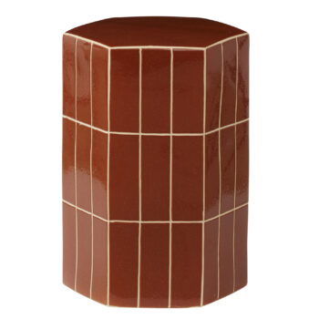 ceramic tiled seidler stool rust decorative furniture displayed for styling.