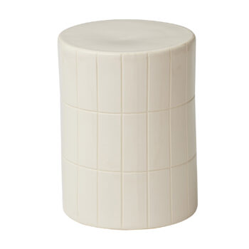 boyd ceramic tile stool ivory statement piece furniture displayed for interior styling.