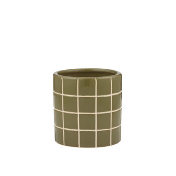 boyd ceramic tiled pot olive decorative planter displayed for styling.