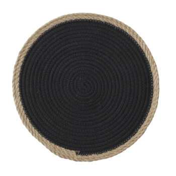 cotton jute harris round placemat statement piece decor displayed for interior styling.