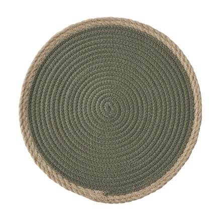 cotton jute harris round placemat statement piece decor displayed for interior styling.
