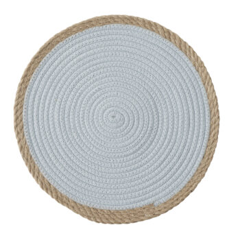 cotton jute harris round placemat statement piece decor displayed for interior styling.