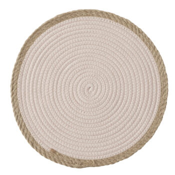 cotton jute harris round placemat statement piece decor displayed for interior styling.